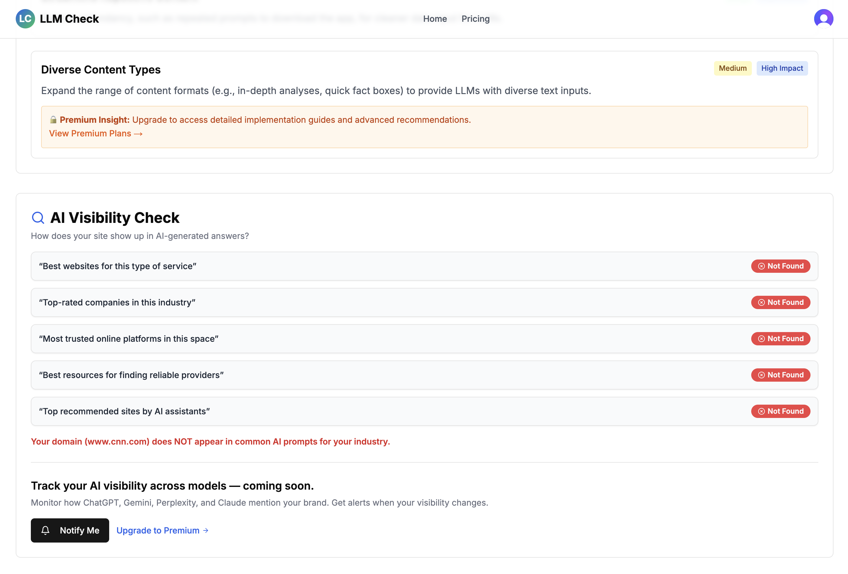 Detailed recommendations